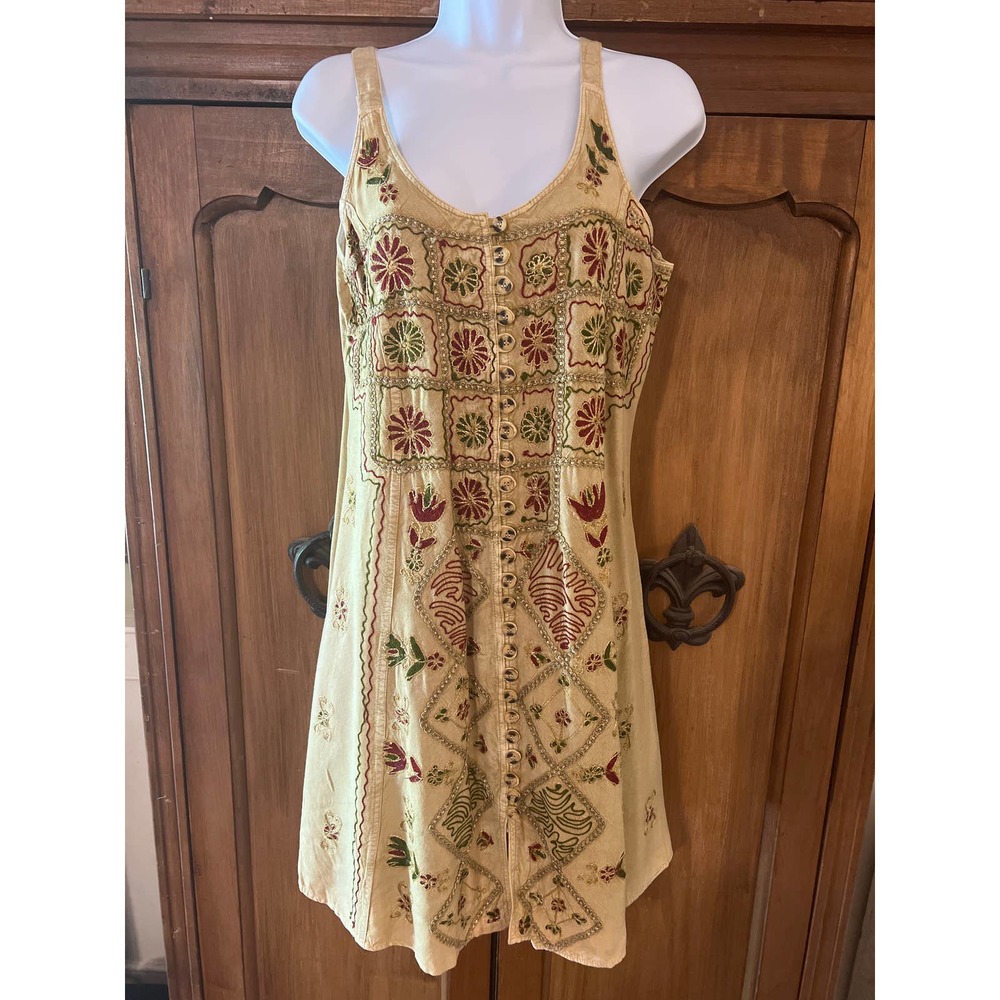 Boho Gypsy Rayon Sleeveless Free People Style Dress Made In India